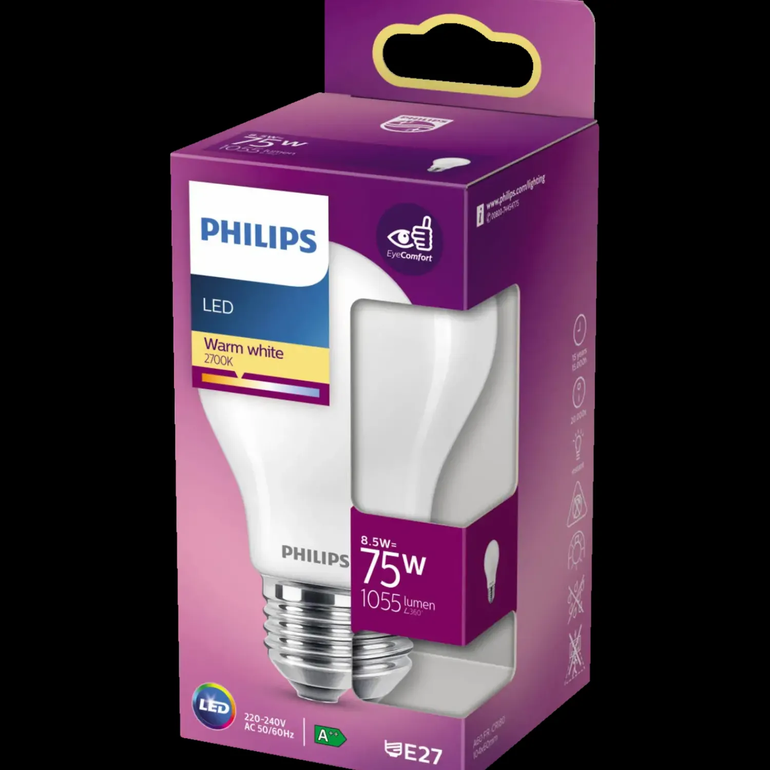Philips E27 Pærer^Standard LED pære E27 75W 1 pack