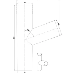 Sale Plastmo grenrør 75 mm, 70° stål plus