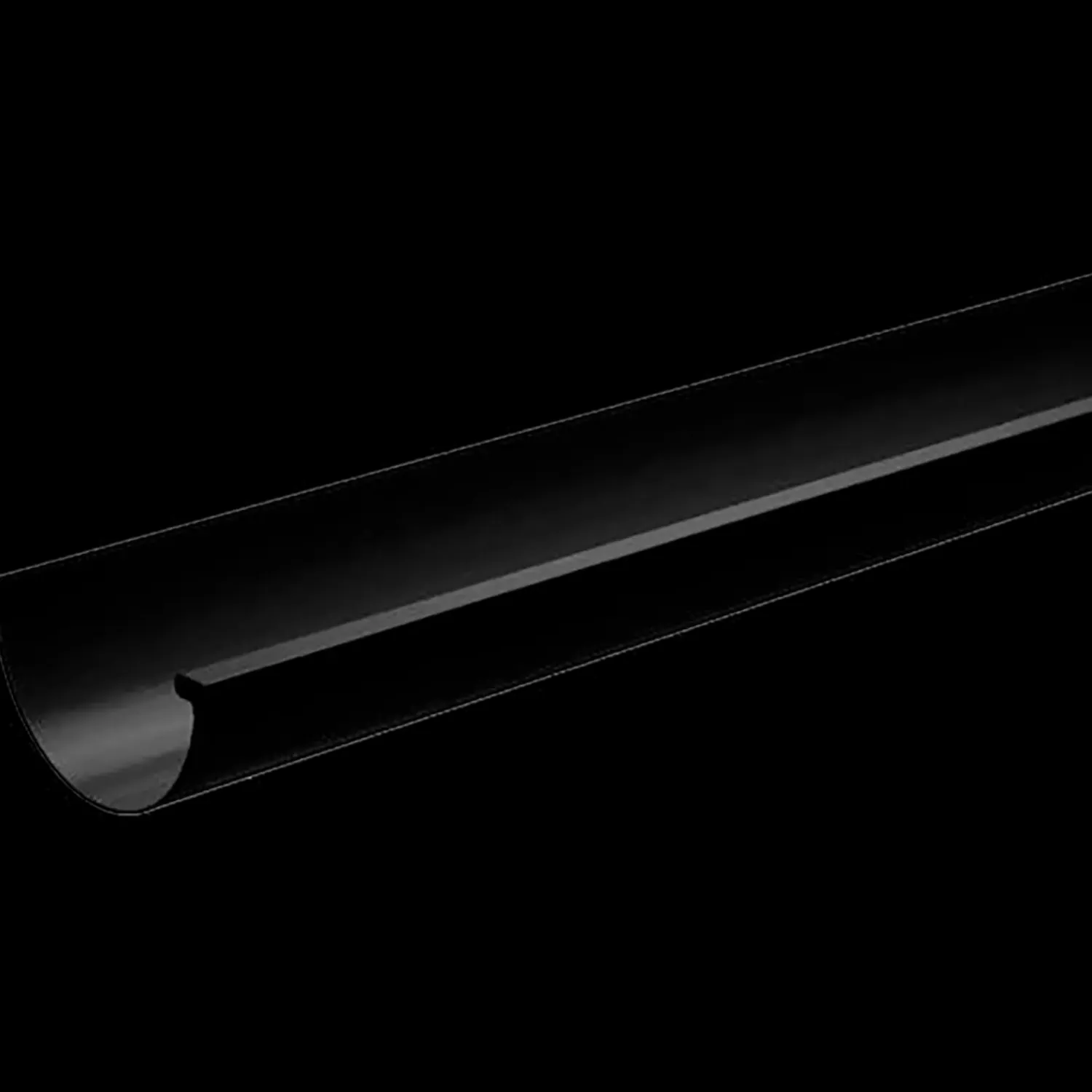 Plasttagrender^Plastmo tagrende nr. 10, 6 m sort