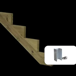 Plus Trapper Og Lemme^34,2° Trappevange 4 trin m/beslag  Trindybde 25 cm