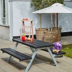 Hot Plus Alpha Junior Bord/Bænkesæt 118 cm sort