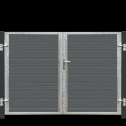 Hot Plus Artura dobbeltlåge m/stålstolpe venstrehængt 197x135 cm gråsort