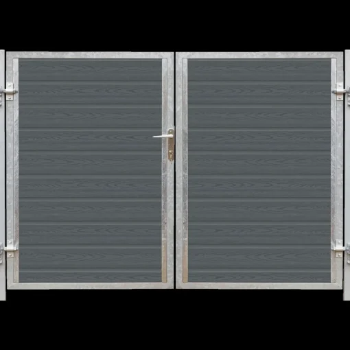 Discount Plus Artura dobbeltlåge m/stålstolpe venstrehængt 197x135 cm skifergrå
