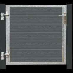 Plus Havelåger^Artura enkeltlåge m/stålstolpe venstrehængt 99x95 cm gråsort