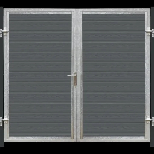 Outlet Plus Artura komposit dobbeltlåge 213×175 cm m/gråsorte stolper til nedstøbning
