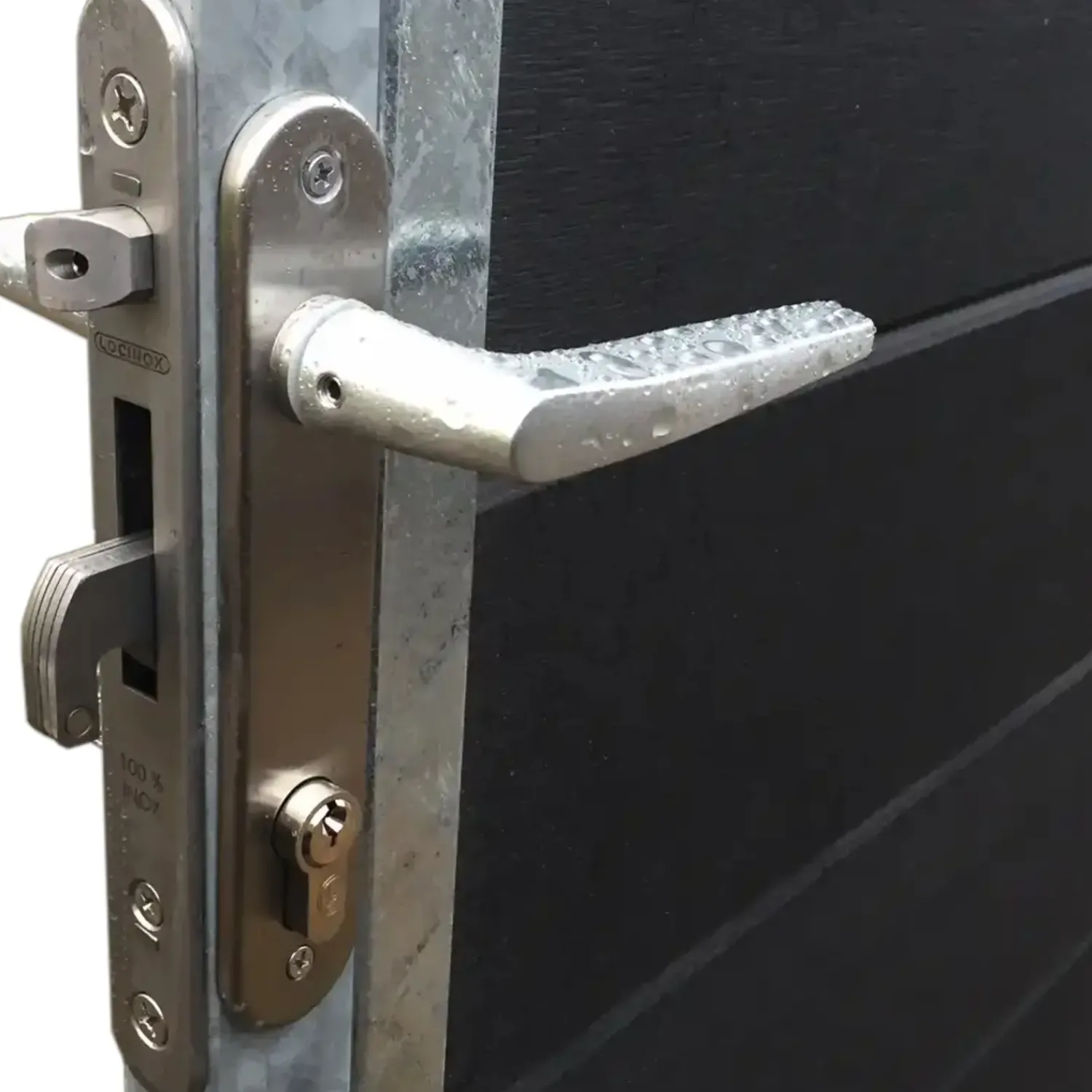 Sale Plus Artura komposit enkeltlåge 115×175 cm venstrehængt m/gråsorte stolper til nedstøbning