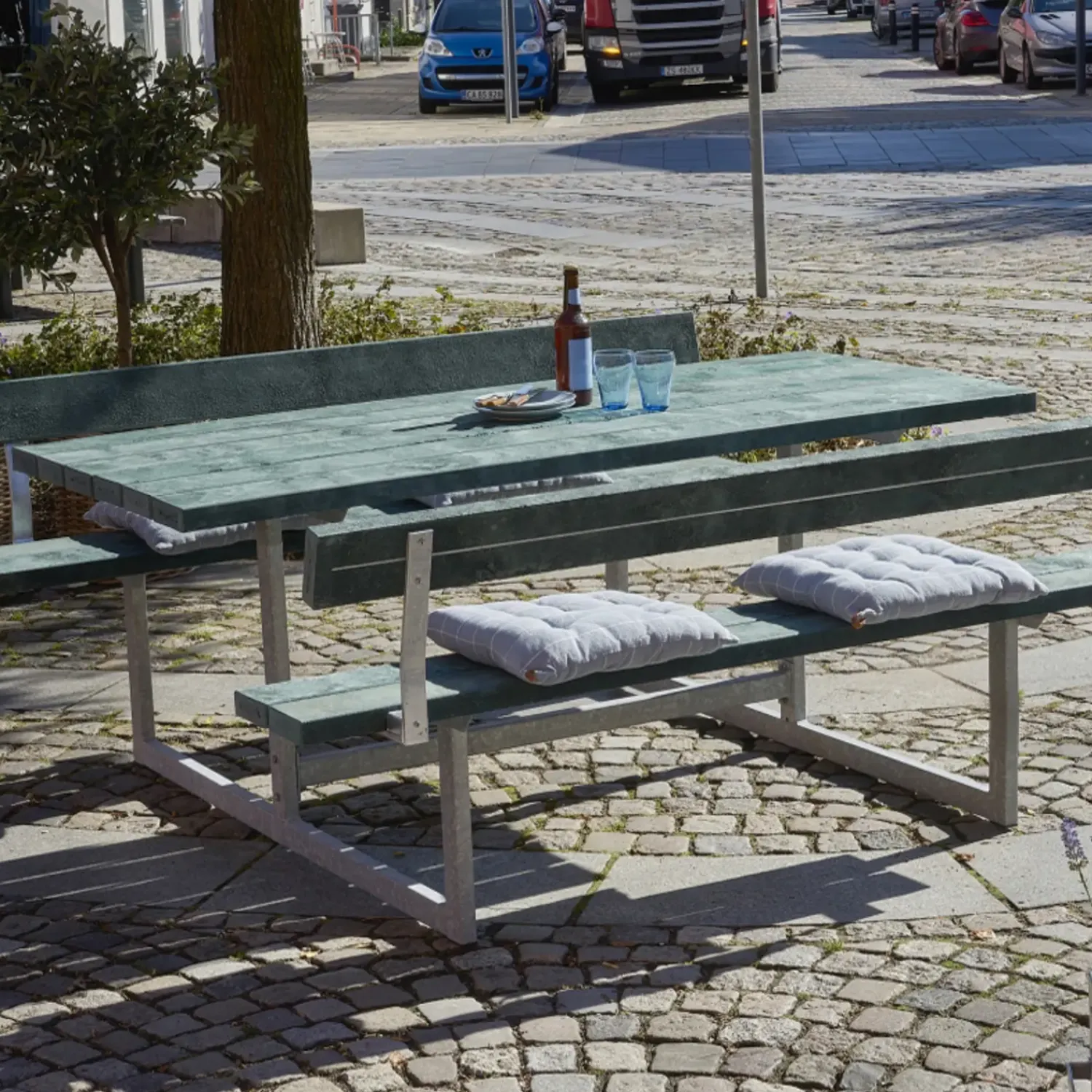 Bord- Og Bænkesæt^Plus Basic bord/bænkesæt med 2 ryglæn 177 cm trykimp