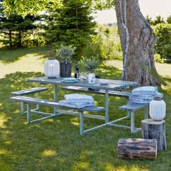 Plus Bord- Og Bænkesæt^Basic bord/bænkesæt med 2 påbygninger 260 cm trykimp