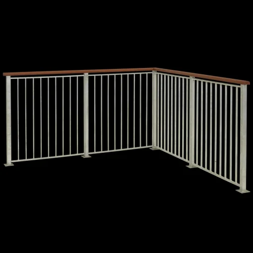 Plus Stål- Og Glashegn^Basic Gelændersystem  90x98 cm Varmgalv.
