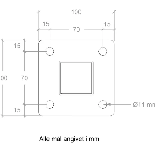 Plus Stål- Og Glashegn^Basic Gelændersystem  90x98 cm Varmgalv.