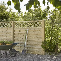 Plus Træhegn^Bergen hegn m/espalier 180x120 cm trykimprægneret
