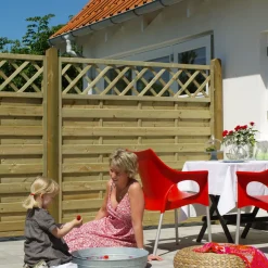 Plus Træhegn^Bergen hegn m/espalier 180x120 cm trykimprægneret