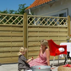 Plus Træhegn^Bergen hegn m/espalier 180x120 cm trykimprægneret