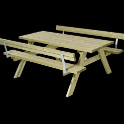 Discount Plus bord/bænkesæt med 2 ryglæn 177 cm trykimp