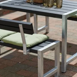 Plus Bord- Og Bænkesæt^Cafe Plankesæt med 2 ryglæn 127 cm trykimp