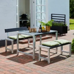 Plus Bord- Og Bænkesæt^Cafe Plankesæt med 2 ryglæn 127 cm trykimp