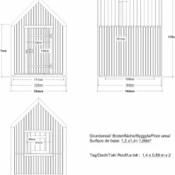 New Plus Classic legehus 144×124 cm ubehandlet