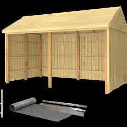 Plus Redskabsskure I Træ^Classic Multi Havehus 10 m²  2 moduler åben inkl. tagpap/alulister/H-stolpefødder