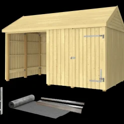 Best Plus Classic Multi Havehus 10 m²  2 moduler m/enkeltdør og lukket/åben front inkl. tagpap/alulister/H-stolpefødder
