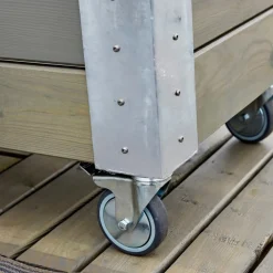 Best Plus Cubic blomsterkasse med espalier og hjul 87x50x130 cm gråbrun