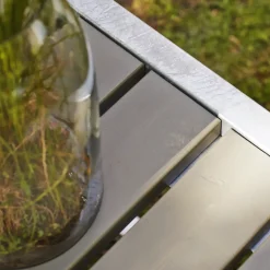 Best Plus Cubic blomsterkasse med espalier og hjul 87x50x130 cm gråbrun