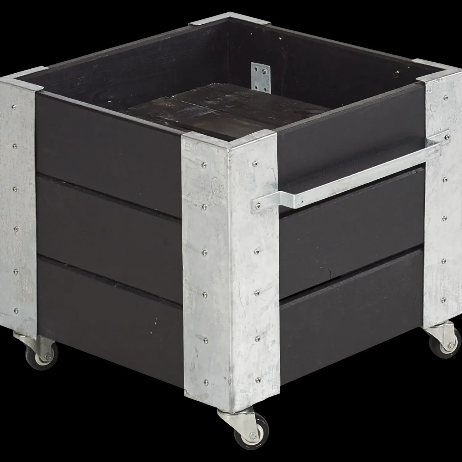 Plus Cubic blomsterkasse med hjul 46x50x45cm sort