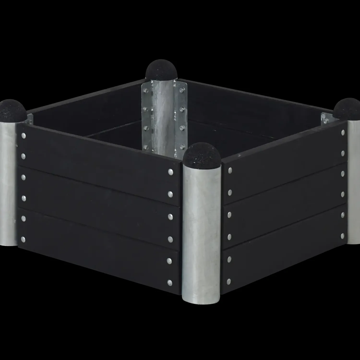 Plus Cubic blomsterkasse med hjul 46x50x45cm sort