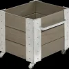 Plantekasser^Plus Cubic blomsterkasse med hjul 46x50x45cm gråbrun