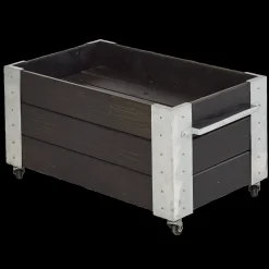 Plantekasser^Plus Cubic blomsterkasse med hjul 87x50x45 cm sort