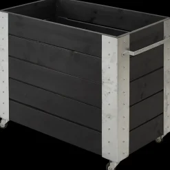 Plantekasser^Plus Cubic blomsterkasse med hjul 87x50x45 cm sort