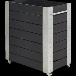 Plantekasser^Plus Cubic blomsterkasse med hjul 87x50x45 cm sort