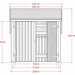 Redskabsskure I Træ^Plus cykelskur 5,7 m² 1 modul med dobbeltdør