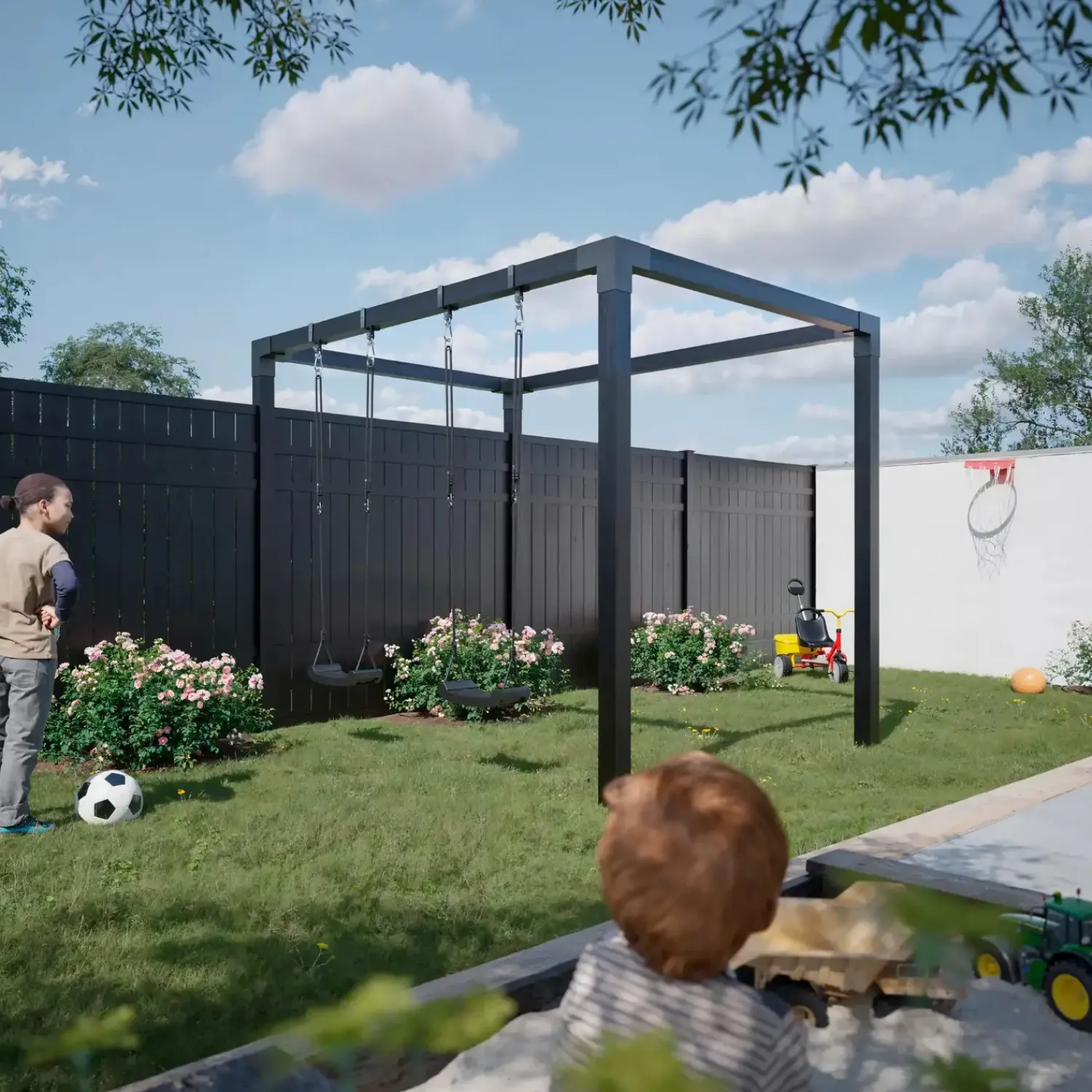 Børn Plus Gyngestativer^Daylife gyngestativ Sort model 2