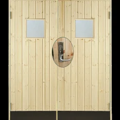Plus Indretning Og Tilbehør Til Skure^dobbeltudhusdør panel med vindue inkl. karm/montagesæt  HU 151,2x187,8 cm