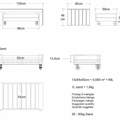 Børn Plus Legehuse Og Sandkasser^Fun sandkasse m/hjul og bænk 120 cm