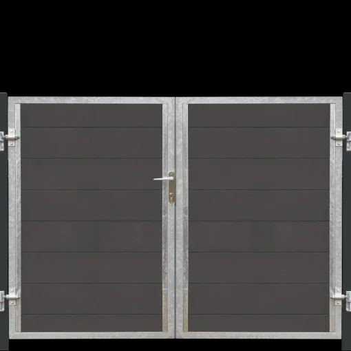 Plus Havelåger^Futura dobbeltlåge m/stålstolpe venstrehængt 197x145 cm gråsort