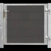 Plus Havelåger^Futura enkeltlåge m/stålstolpe højrehængt 99x91 cm skiftergrå