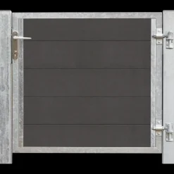 Plus Havelåger^Futura enkeltlåge m/stålstolpe højrehængt 99x91 cm skiftergrå