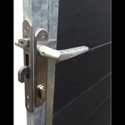 Plus Havelåger^Futura enkeltlåge m/stålstolpe højrehængt 99x91 cm skiftergrå