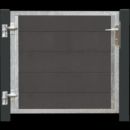 Plus Havelåger^Futura enkeltlåge m/stålstolpe venstrehængt 99x91 cm gråsort