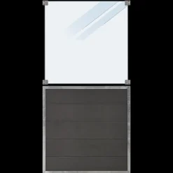 Sale Plus Futura komposithegn m/frosted glas 90x180 cm skifergrå