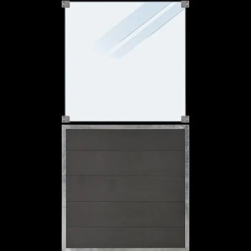 Sale Plus Futura komposithegn m/frosted glas 90x180 cm skifergrå