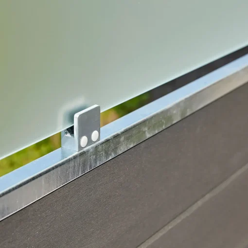 Sale Plus Futura komposithegn m/frosted glas 90x180 cm skifergrå