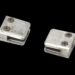 Clearance Plus glasbeslag t/firkantede stopler og lamineret glas 2 stk zink