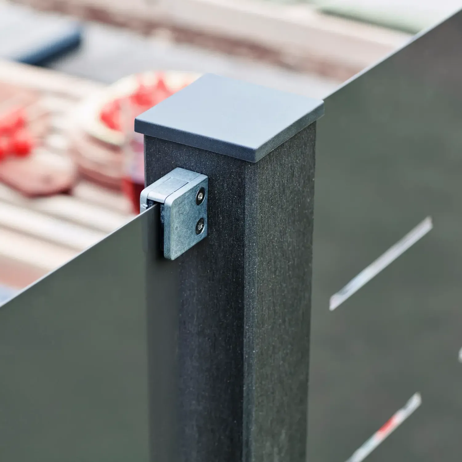 Plus Stål- Og Glashegn^glashegn t/rund stolpe 90x91 cm lamineret/frosted