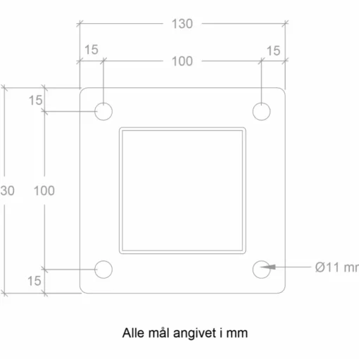 Discount Plus glashegn t/rund stolpe 90x91 cm lamineret/klart
