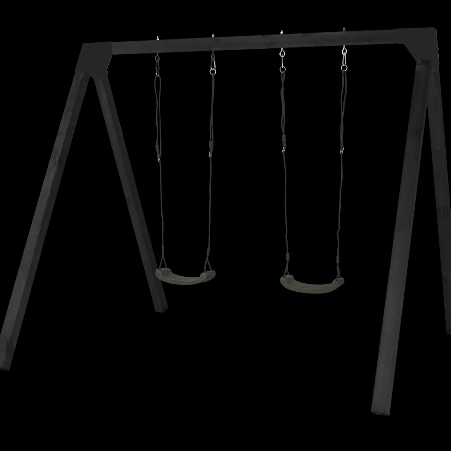 Clearance Plus Gyngestativ Luksus i sort inkl. 2 gråsorte gyngesæder