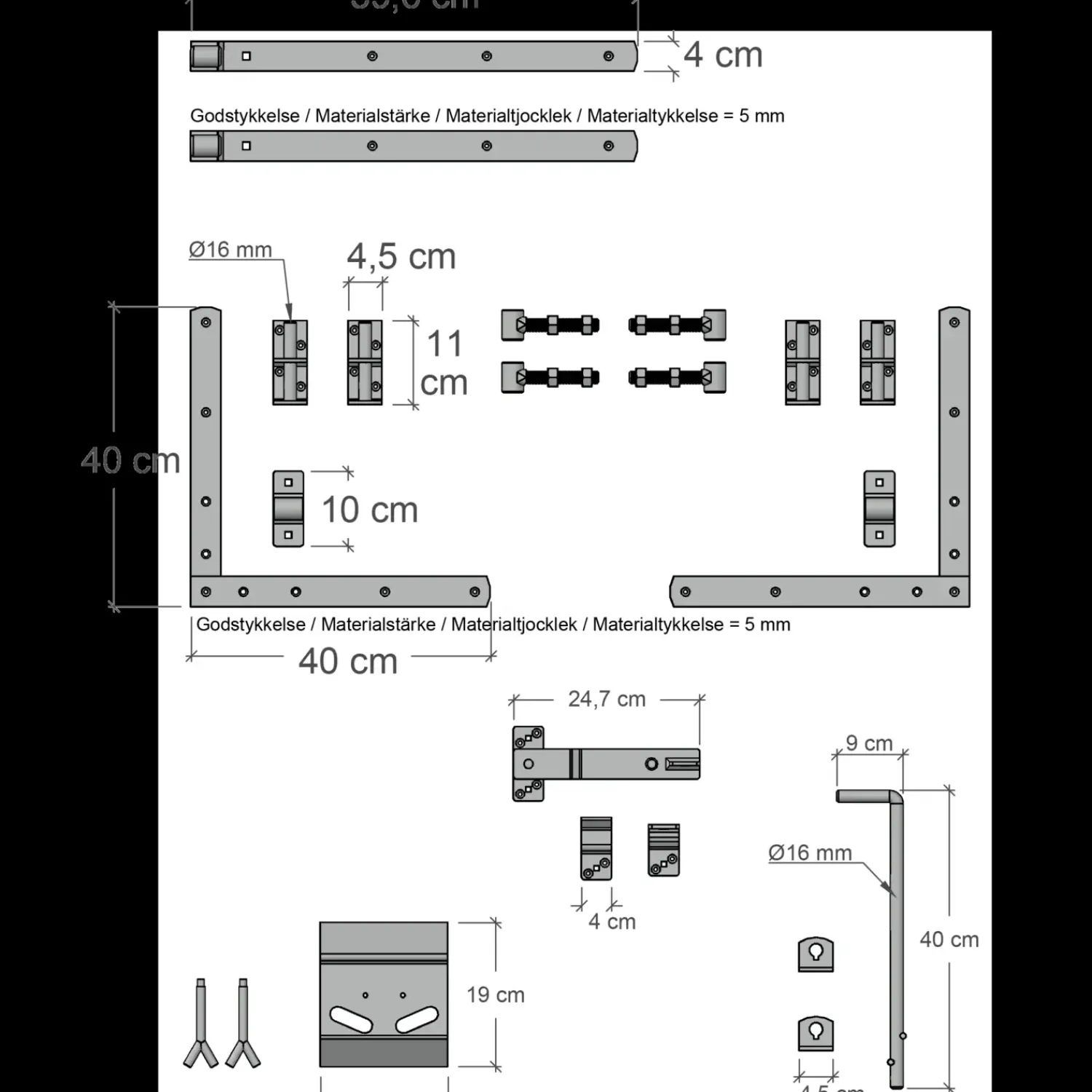 Plus Havelåger^Harmoni Dobbeltlåge inkl. beslag 200x140 cm sort