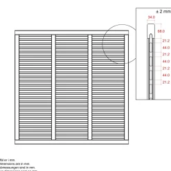Plus Træhegn^Harmoni Hegn  180x180 cm umbragrå