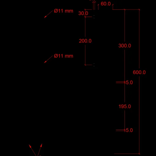 Online Plus Hjørne Stolpefod 60 cm  9x9 cm stolper  til nedstøbning  m/skruer sort